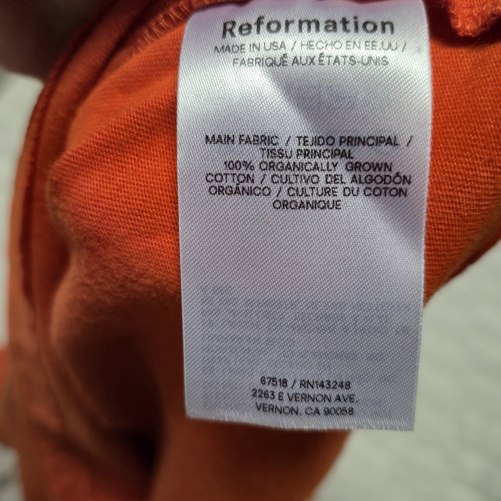 Reformation Bright Orange Short Sleeve Tee - Picture 5 of 6
